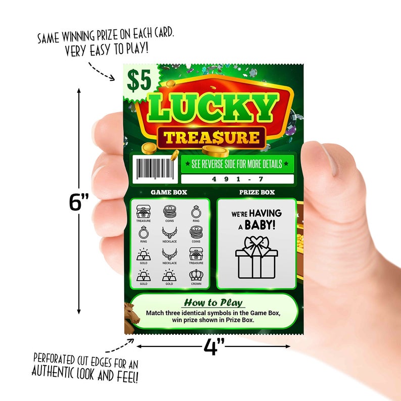 6 PACK - Pregnancy Announcement Lottery Scratch-Off Tickets - Looks Authentic - 4x6 Inch - Great Large Size!